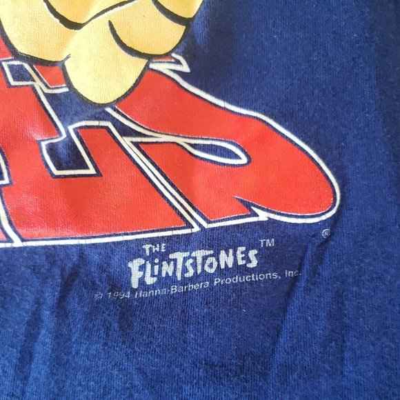 New York Yankees Vintage 1994 Flintstones Double Sided Print Shirt Size XL RARE - Picture 9 of 12